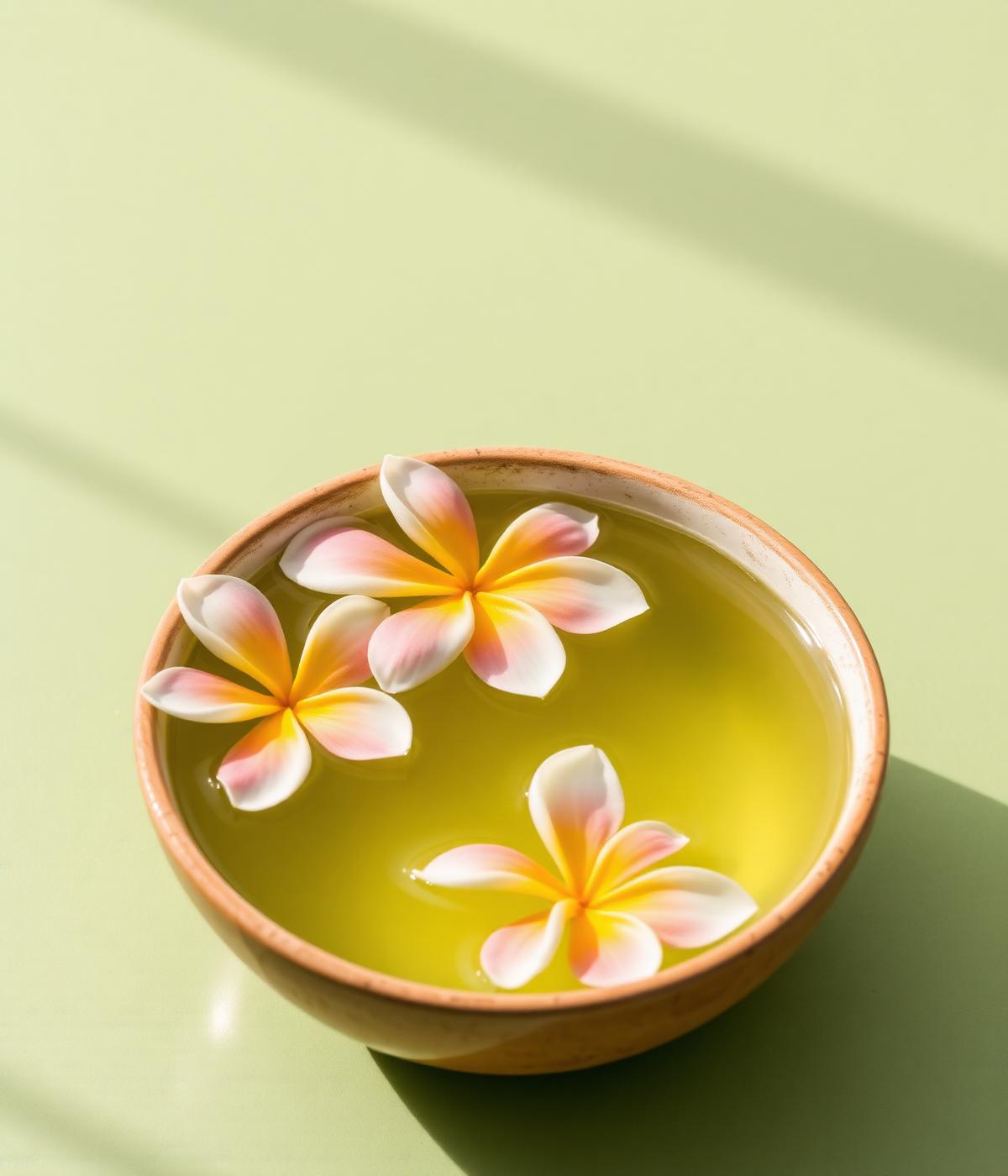 Warm massage oil with frangipani